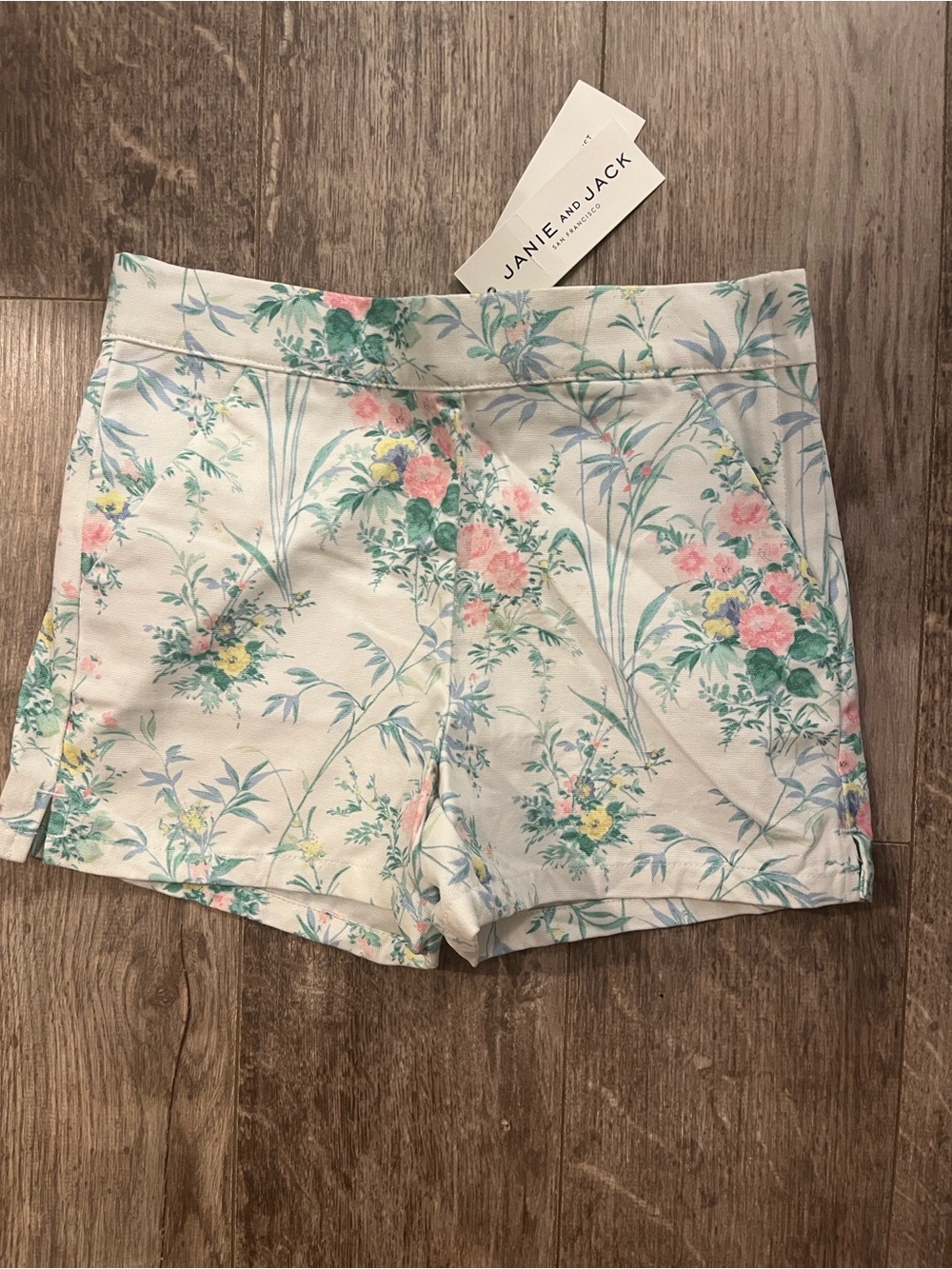 Janie and Jack Cream Floral High-Rise Girls' Shorts NWT